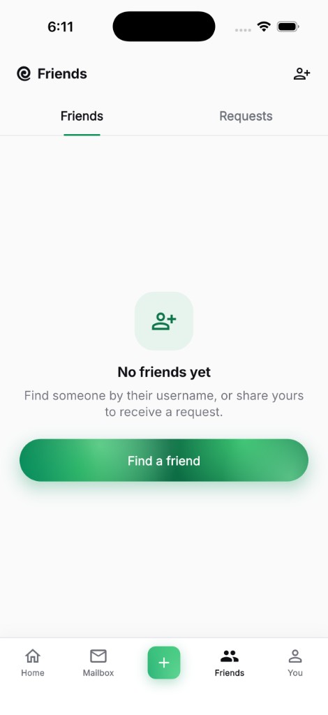 Snail Mail friends screen